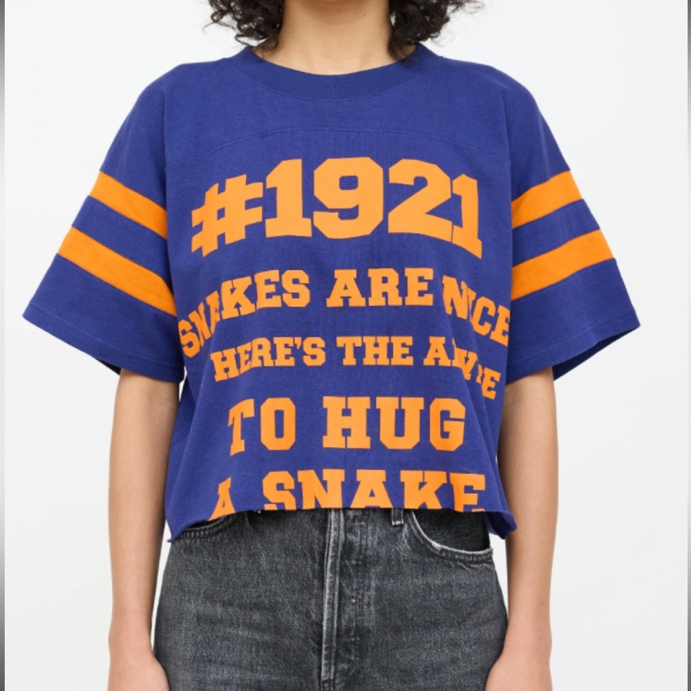 Gucci Graphic Cut Tee Blue & Orange Never Worn